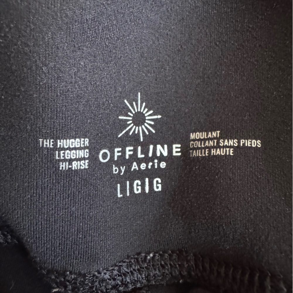 Aerie Offline Black High-Waisted Pocket Leggings | Hugger | Sz Large - Picture 6 of 7